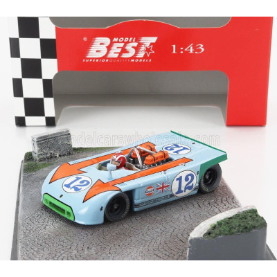 BEST MODEL PORSCHE DIORAMA - 908/03 SPIDER N 12 TARGA FLORIO 1970 JOSEPH SIFFERT - LIGHT BLUE ORANGE 1/43