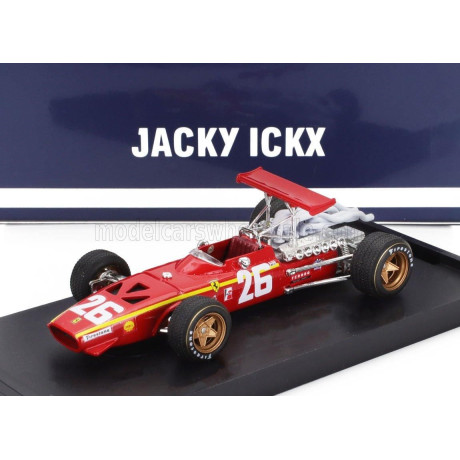 BRUMM FERRARI F1  312 N 26 WINNER FRANCE GP 1968 JACKY ICKX - RED WHITE 1/43