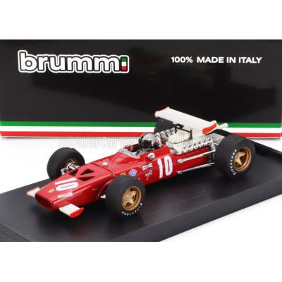 BRUMM FERRARI F1 312 N 10 ITALY GP 1969 PEDRO RODRIGUEZ - WITH DRIVER FIGURE - RED WHITE 1/43