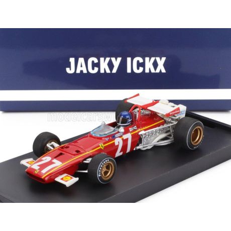 BRUMM FERRARI F1  312B N 27 BELGIUM GP 1970 JACKY ICKX - WITH DRIVER FIGURE - RED WHITE 1/43