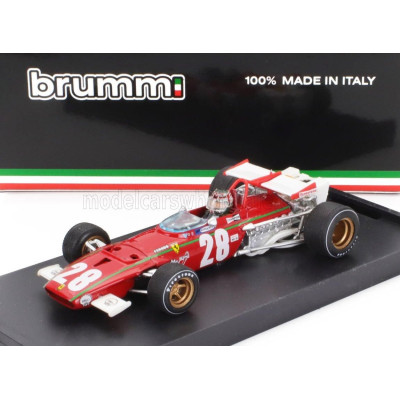 BRUMM FERRARI F1  312B N 28 BELGIUM GP 1970 IGNAZIO GIUNTI - WITH DRIVER FIGURE - RED WHITE 1/43