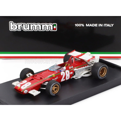 BRUMM FERRARI F1  312B N 28 BELGIUM GP 1970 IGNAZIO GIUNTI - RED WHITE 1/43