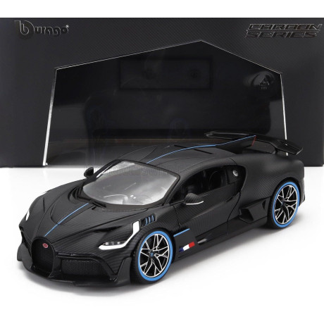 BURAGO BUGATTI DIVO 2018 - 50th ANNIVERSARY BBURAGO - MATT BLACK CARBON FIBER 1/18