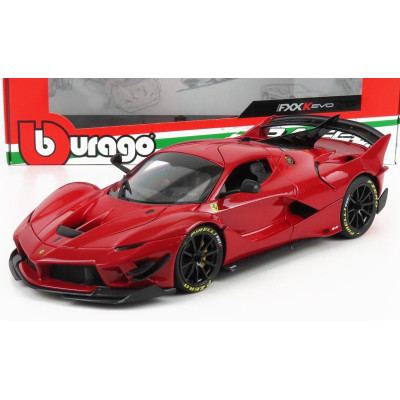 BURAGO FERRARI FXX-K EVO HYBRID 6.3 V12 1050hp 2018 - ROSSO FUOCO - MET RED 1/18