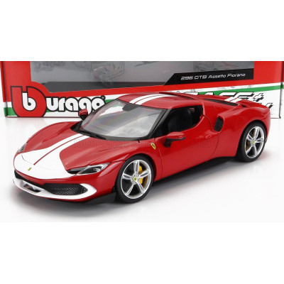 BURAGO FERRARI 296 GTB ASSETTO FIORANO 2022 - RED WHITE 1/18