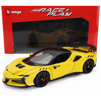 BURAGO FERRARI SF90XX STRADALE 2024 - GIALLO MODENA - YELLOW BLACK 1/18