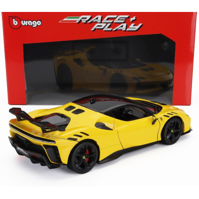 BURAGO FERRARI SF90XX STRADALE 2024 - GIALLO MODENA - YELLOW BLACK 1/18