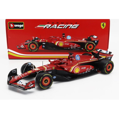 BURAGO FERRARI F1  SF-24 TEAM SCUDERIA FERRARI N 16 SEASON 2024 CHARLES LECLERC - RED BLACK 1/18