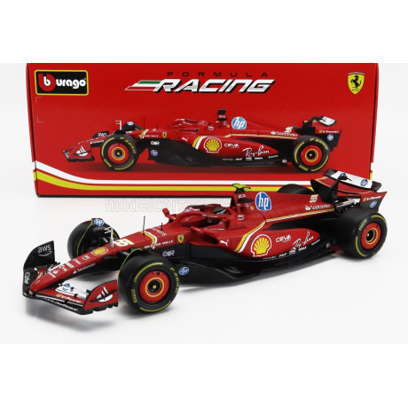 BURAGO FERRARI F1  SF-24 TEAM SCUDERIA FERRARI N 55 SEASON 2024 CARLOS SAINZ - RED BLACK 1/18