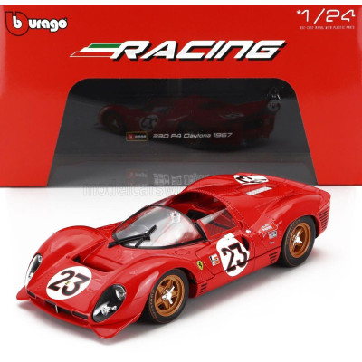 BURAGO FERRARI 330P4/P3 4.0L V12 SPIDER TEAM FERRARI SPA SEFAC N 23 WINNER 24h DAYTONA 1967 LORENZO BANDINI - CHRIS AMON - RED 1