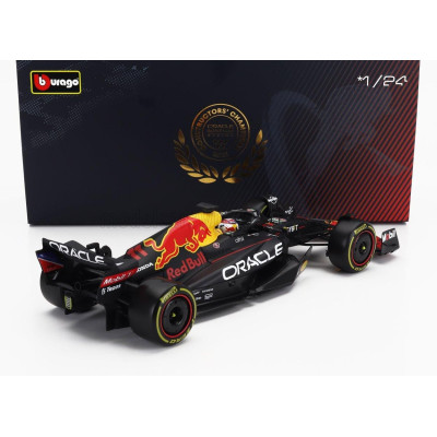 BURAGO RED BULL F1  RB18 TEAM ORACLE RED BULL RACING N 11 SEASON 2022 SERGIO PEREZ - WITH PILOT AND SHOWCASE - MATT BLUE YELLOW