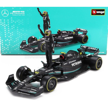 BURAGO MERCEDES GP F1 W14 TEAM MERCEDES-AMG PETRONAS FORMULA ONE N 44 SEASON 2023 LEWIS HAMILTON - MATT BLACK 1/24