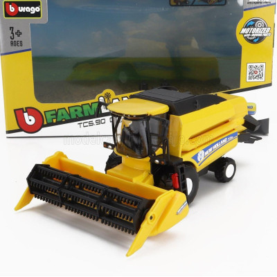 BURAGO NEW HOLLAND MIETITREBBIA GOMMATA HARVESTER 2020 - YELLOW GREY 1/50