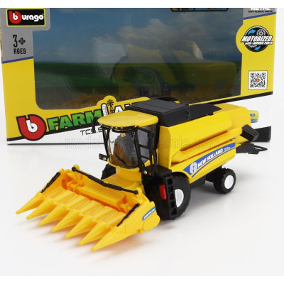 BURAGO NEW HOLLAND MIETITREBBIA GOMMATA HARVESTER 2020 - YELLOW GREY 1/50