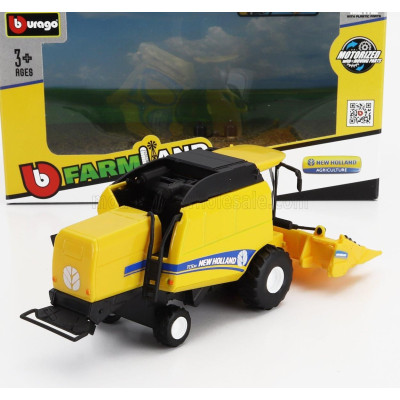 BURAGO NEW HOLLAND MIETITREBBIA GOMMATA HARVESTER 2020 - YELLOW GREY 1/50