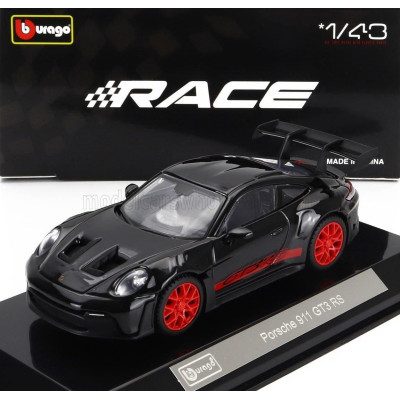 BURAGO PORSCHE 911 992 GT3 RS COUPE 2022 - CON VETRINA - WITH SHOWCASE - BLACK 1/43