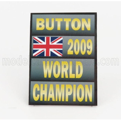 CARTRIX ACCESSORIES F1  WORLD CHAMPION PLATE PIT BOARD - BRAWN GP MERCEDES BGP001 N 22 SEASON 2009 JENSON BUTTON - GREY BLACK YE