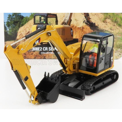 DM MODELS CATERPILLAR CAT308E2 CR SB ESCAVATORE CINGOLATO - TRACTOR HYDRAULIC MINI EXCAVATOR - YELLOW BLACK 1/32