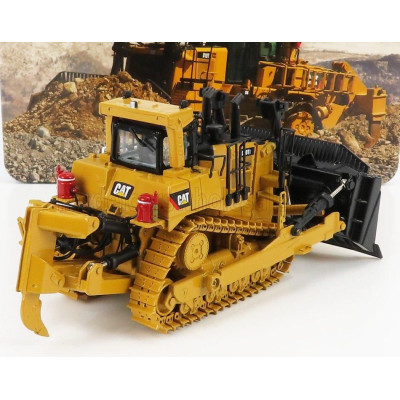 DM MODELS CATERPILLAR CATD10T2 RUSPA CINGOLATA - SCRAPER TRACK TYPE TRACTOR - YELLOW BLACK 1/50