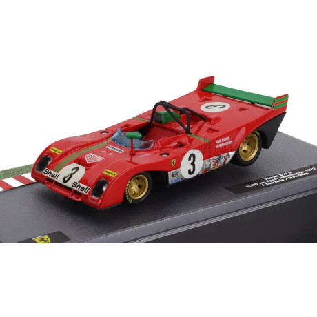 EDICOLA FERRARI 312PB N 3 WINNER 1000Km SPA FRANCORCHAMPS 1972 BRIAN REDMAN - ARTURO MERZARIO - RED GREEN 1/43