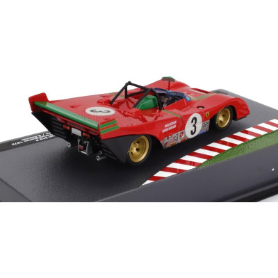 EDICOLA FERRARI 312PB N 3 WINNER 1000Km SPA FRANCORCHAMPS 1972 BRIAN REDMAN - ARTURO MERZARIO - RED GREEN 1/43