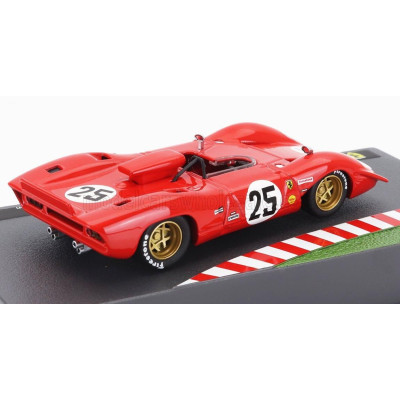 EDICOLA FERRARI 312P 3.0L SPIDER TEAM SEFAC N 25 2nd 12h SEBRING 1969 MARIO ANDRETTI - CHRIS AMON - RED 1/43