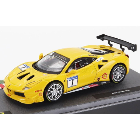 EDICOLA FERRARI 488 GT3 3.9L TURBO V8 N 1 CHALLENGE 2017 - YELLOW 1/43