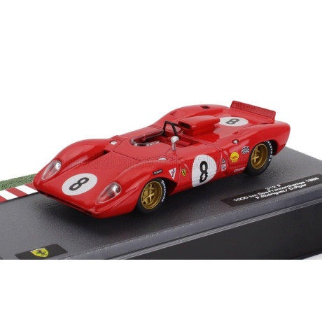 EDICOLA FERRARI 312P SPIDER N 8 2nd 1000Km SPA FRANCORCHAMPS 1969 PEDRO RODRIGUEZ - DAVID PIPER - RED 1/43