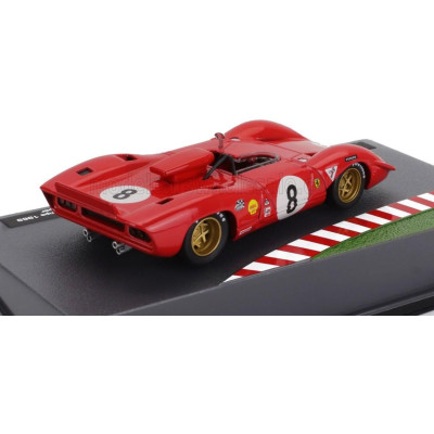 EDICOLA FERRARI 312P SPIDER N 8 2nd 1000Km SPA FRANCORCHAMPS 1969 PEDRO RODRIGUEZ - DAVID PIPER - RED 1/43