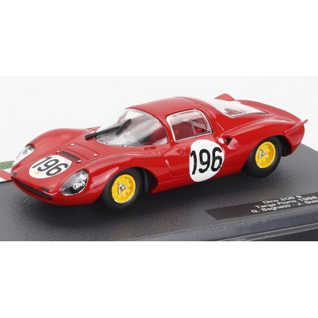EDICOLA FERRARI DINO 206S COUPE TEAM SEFAC N 196 2nd TARGA FLORIO 1966 GIANCARLO BAGHETTI - JEAN GUICHET - RED WHITE 1/43