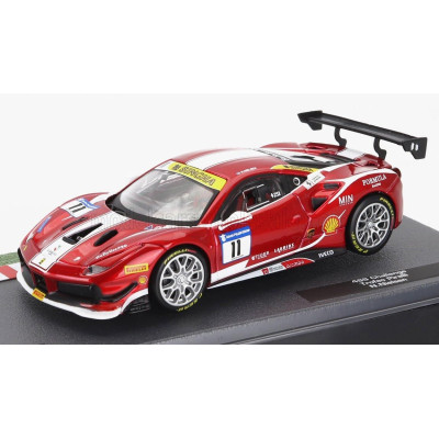 EDICOLA FERRARI 488 GTB N 11 CHALLENGE TROFEO PIRELLI 2018 NIKLAS NIELSEN - RED MET WHITE 1/43