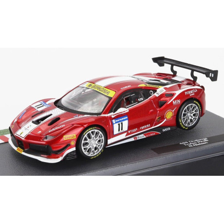 EDICOLA FERRARI 488 GTB N 11 CHALLENGE TROFEO PIRELLI 2018 NIKLAS NIELSEN - RED MET WHITE 1/43