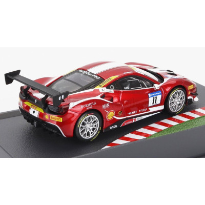 EDICOLA FERRARI 488 GTB N 11 CHALLENGE TROFEO PIRELLI 2018 NIKLAS NIELSEN - RED MET WHITE 1/43