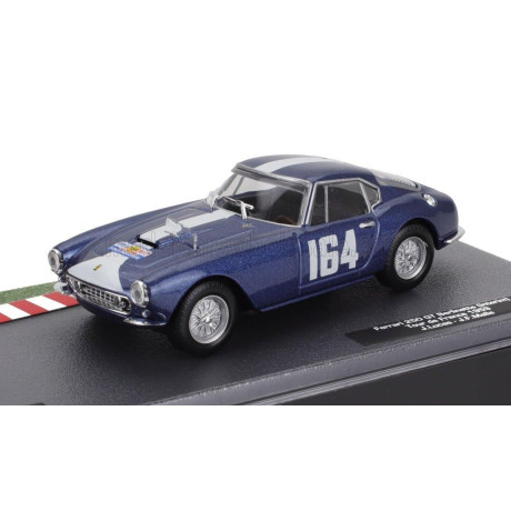 EDICOLA FERRARI 250 GT BERLINETTA INTERIM N 164 TOUR DE FRANCE 1959 JEAN LUCAS - JEAN FRANCOIS MALLE - BLUE WHITE 1/43