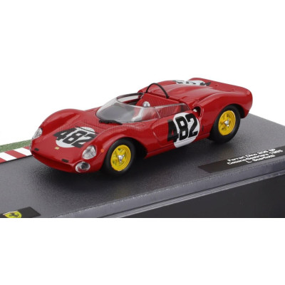 EDICOLA FERRARI 206SP DINO SPIDER TEAM SCUDERIA FERRARI SEFAC N 482 WINNER CESANA SESTRIERE 1965 LUDOVICO SCARFIOTTI - RED 1/43