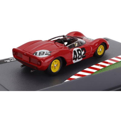 EDICOLA FERRARI 206SP DINO SPIDER TEAM SCUDERIA FERRARI SEFAC N 482 WINNER CESANA SESTRIERE 1965 LUDOVICO SCARFIOTTI - RED 1/43