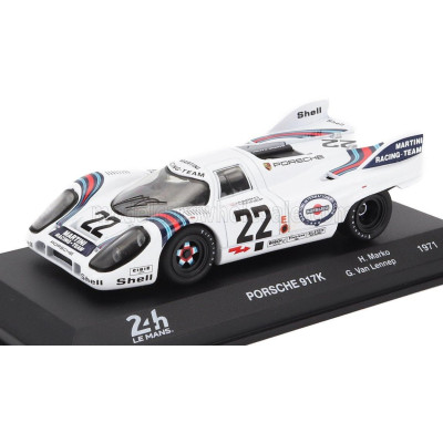 EDICOLA PORSCHE 917K 4.9L TEAM MARTINI RACING N 22 WINNER 24h LE MANS 1971 HELMUT MARKO - GIJS VAN LENNEP - WHITE BLUE 1/43