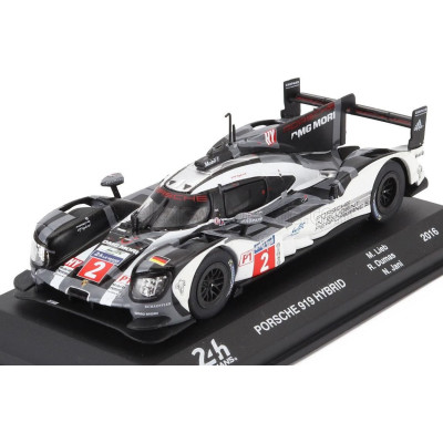 EDICOLA PORSCHE 919 HYBRID 2.0L TURBO TEAM PORSCHE N 2 WINNER 24h LE MANS 2016 ROMAIN DUMAS - NEEL JANI - MARC LIEB - BLACK WHIT