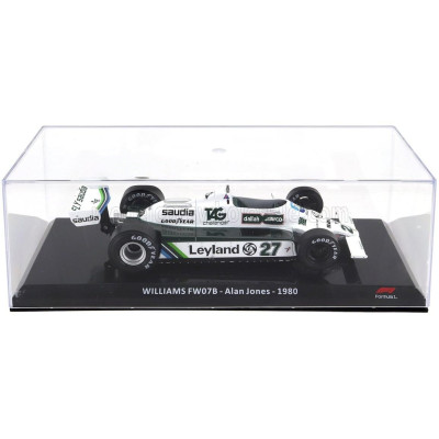 EDICOLA WILLIAMS F1  FW07B N 27 WORLD CHAMPION SEASON 1980 ALAN JONES - CON VETRINA - WITH SHOWCASE - WHITE GREEN 1/24