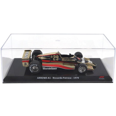 EDICOLA ARROWS F1  A1 WARTSEINER N 29 SEASON 1979 RICCARDO PATRESE - CON VETRINA - WITH SHOWCASE - GOLD BLACK RED 1/24