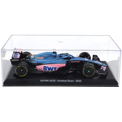EDICOLA ALPINE F1 A522 TEAM ALPINE BWT N 31 SEASON 2022 ESTEBAN OCON - CON VETRINA - WITH SHOWCASE - BLUE PINK 1/24