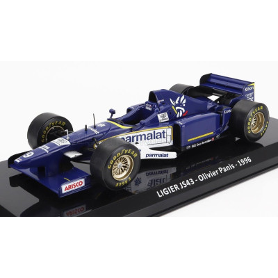 EDICOLA LIGIER F1  JS43 N 9 SEASON 1996 OLIVIER PANIS - CON VETRINA - WITH SHOWCASE - BLUE WHITE 1/24