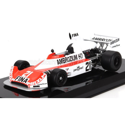 EDICOLA WILLIAMS F1  FW04 N 21 SEASON 1975 JACQUES LAFFITE - CON VETRINA - WITH SHOWCASE - RED WHITE 1/24