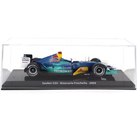 EDICOLA SAUBER F1  C23 PETRONAS N 11 SEASON 2004 GIANCARLO FISICHELLA - CON VETRINA - WITH SHOWCASE - BLUE GREEN 1/24
