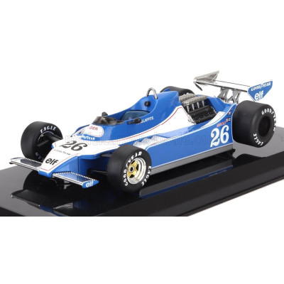 EDICOLA LIGIER F1  JS11 N 26 SEASON 1979 JACQUES LAFFITE - CON VETRINA - WITH SHOWCASE - LIGHT BLUE WHITE 1/24