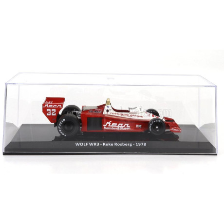 EDICOLA WILLIAMS F1  WOLF WR3 N 32 SEASON 1978 KEKE ROSBERG - CON VETRINA - WITH SHOWCASE - RED WHITE 1/24