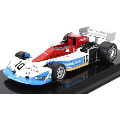 EDICOLA MARCH F1  761 N 10 SEASON 1976 RONNIE PETERSON - CON VETRINA - WITH SHOWCASE - BLUE WHITE RED 1/24