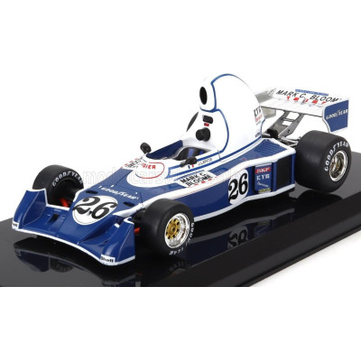 EDICOLA LIGIER F1  JS5 N 26 SEASON 1976 JACQUES LAFFITE - CON VETRINA - WITH SHOWCASE - LIGHT BLUE WHITE 1/24