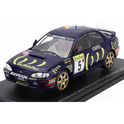 EDICOLA SUBARU IMPREZA 555 REPSOL N 5 WINNER RALLY MONTECARLO 1995 CARLOS SAINZ - LUIS MOYA - BLUE 1/24
