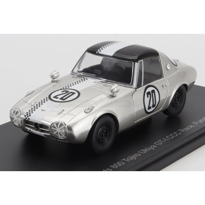 EDICOLA TOYOTA 800 SPORTS GT-I N 20 CCC RACE FUNABASHI CIRCUIT 1965 TOJIRO UKIYA - SILVER WHITE 1/24